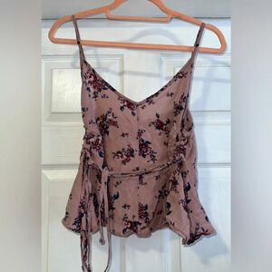 Don't Ask Why Pink Flowered Crop Top